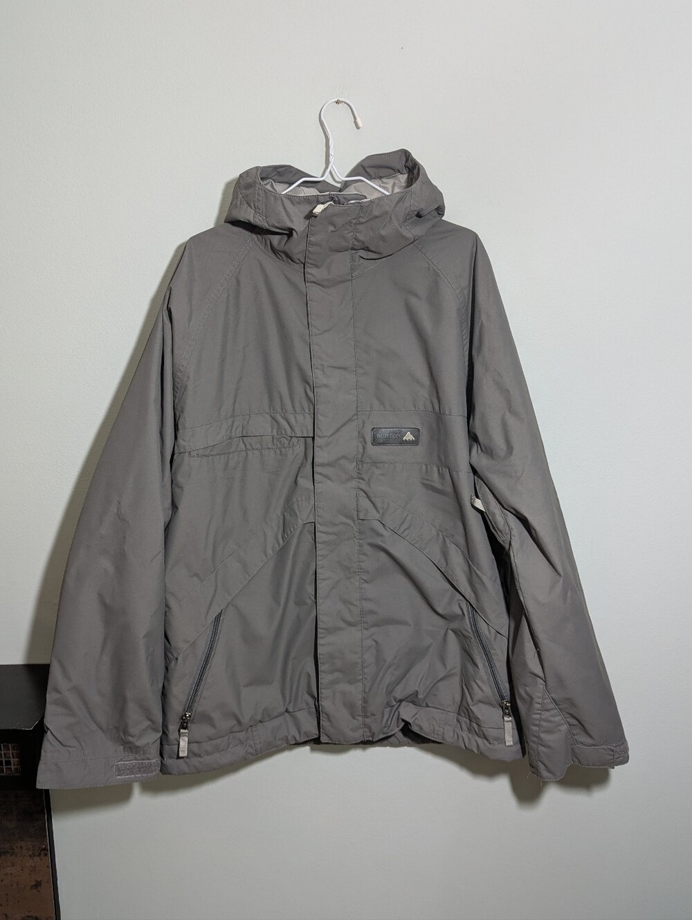 Burton Jacket Men's Large Gray Poacher Jacket Dryride Snowboard Winter Hooded